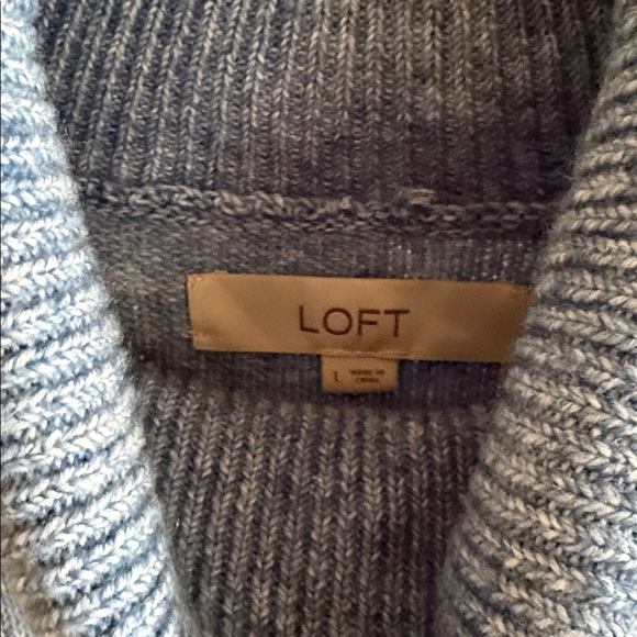 LOFT Heather Blue Turtleneck Sweater - Picture 2 of 3